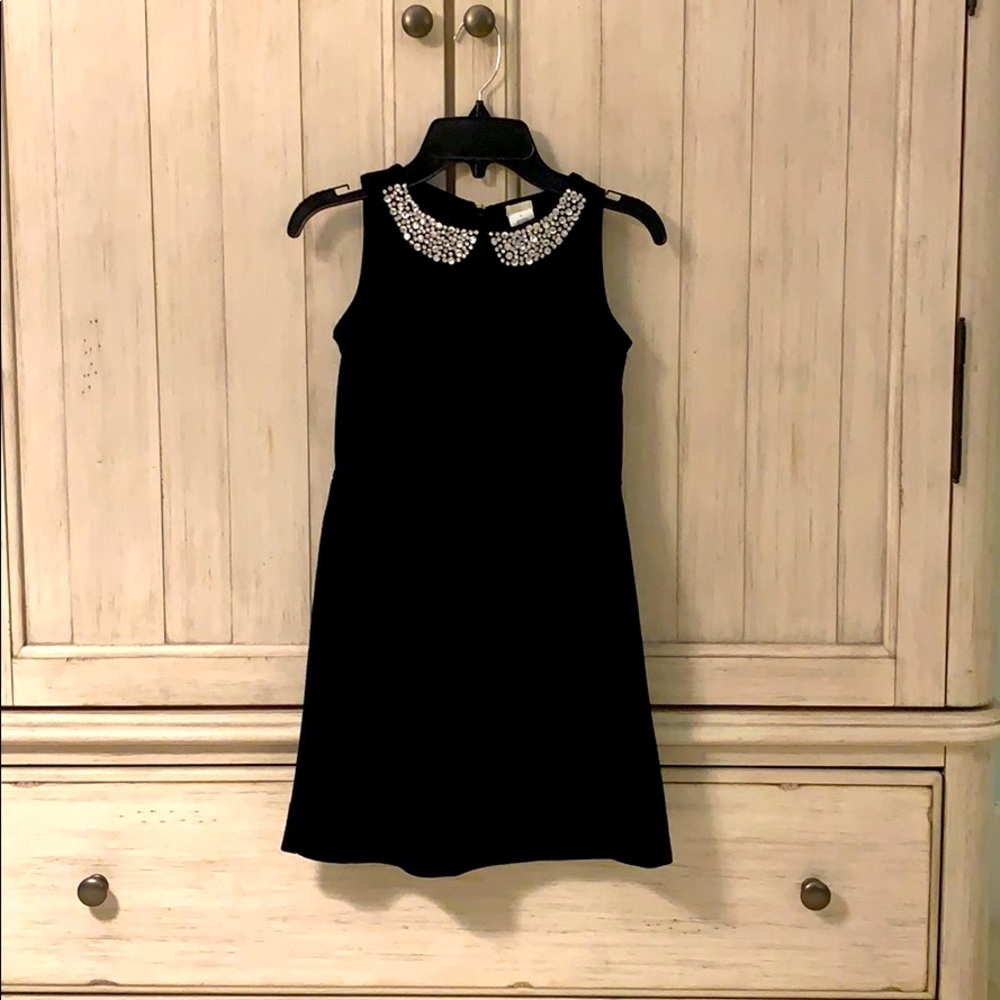 Black dress with jeweled Peter Pan collar